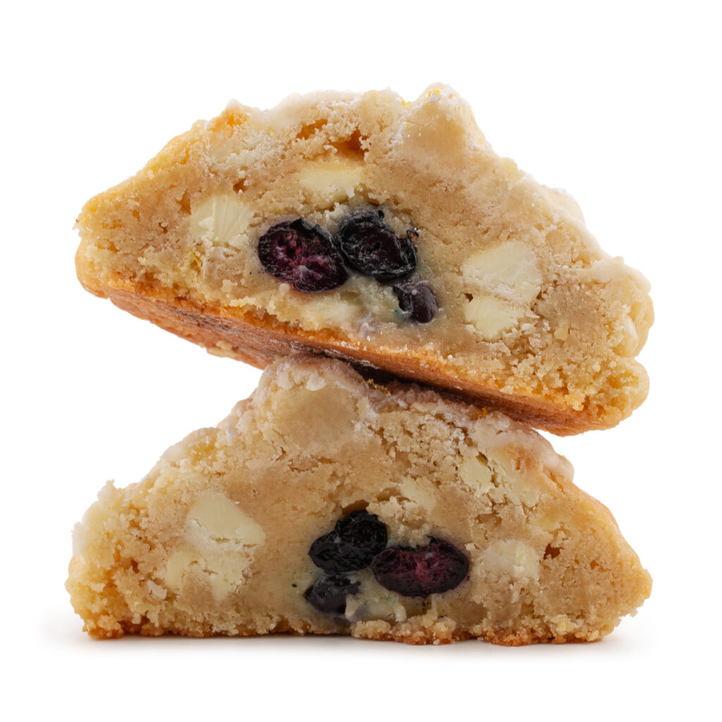 Lemon blueberry cookie cross-section